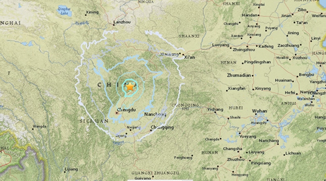 Tứ Xuyên, Trung Quốc hứng động đất 5,5 độ Richter