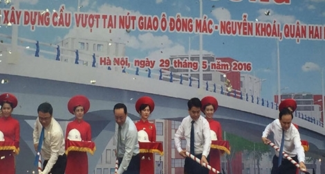 Hà Nội phân luồng phục vụ khởi công cầu vượt Ô Đông Mác-Nguyễn Khoái