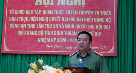  Công an Bình Thuận quán triệt Nghị quyết Đại hội đảng bộ các cấp