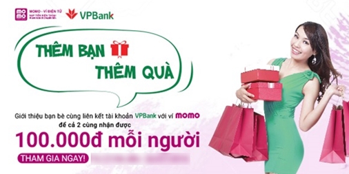Tặng 100.000 đồng khi kết nối ví MoMo với tài khoản VPBank 