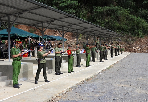 Công an Sơn La sôi nổi Hội thi bắn súng, võ thuật