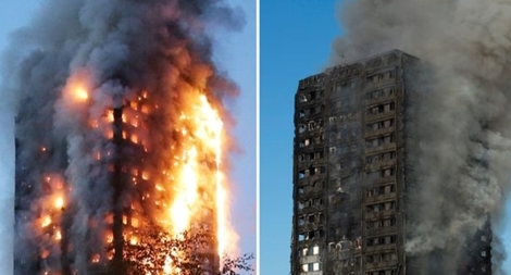 Con trai cõng mẹ chạy 24 tầng để thoát đám cháy chung cư Anh