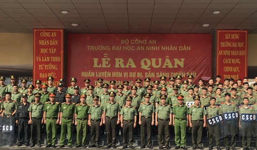 Ra quân huấn luyện đơn vị dự bị chiến đấu Đại học ANND