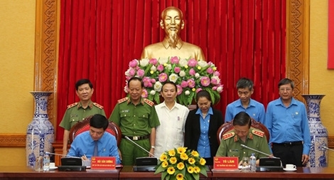 Bộ Công an ký Quy chế phối hợp với Tổng Liên đoàn Lao động Việt Nam