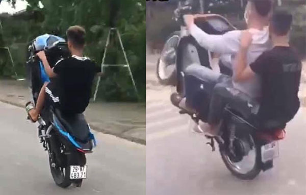 Clip Đổi lái khi bốc đầu xe máy 2 thanh niên nhận cái kết kinh hoàng