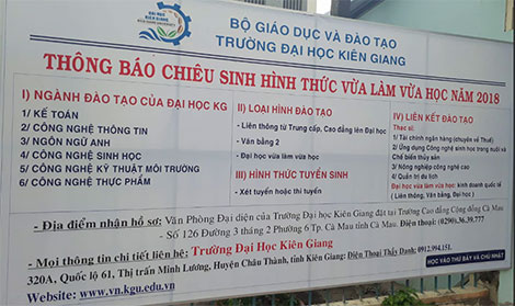 Đại học Kiên Giang đào tạo “chui” 3 lớp liên thông