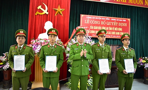 Công bố quyết định về việc điều động cán bộ công an chính quy