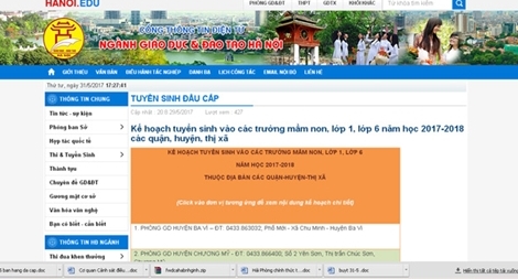 Hà Nội công bố số máy hỗ trợ tuyển sinh đầu cấp