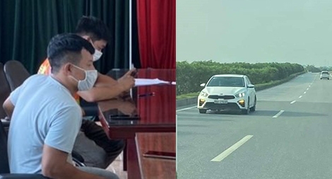Tài xế “ba không” lái xe ngược chiều trên cao tốc Hà Nội – Thái Nguyên 