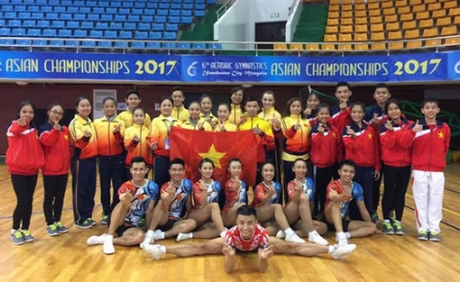 Việt Nam nhất toàn đoàn giải vô địch Aerobic châu Á 2017