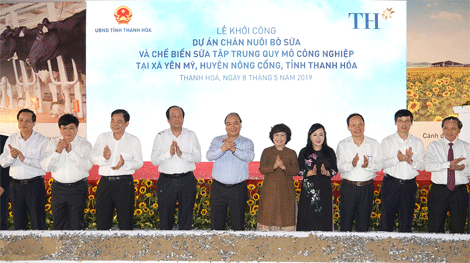 Thủ tướng dự lễ khởi công Dự án chăn nuôi bò sữa và chế biến sữa tại Thanh Hóa