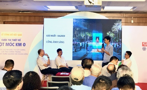 Trao giải cuộc thi thiết kế xây dựng Cột mốc Km0 tại hồ Hoàn Kiếm