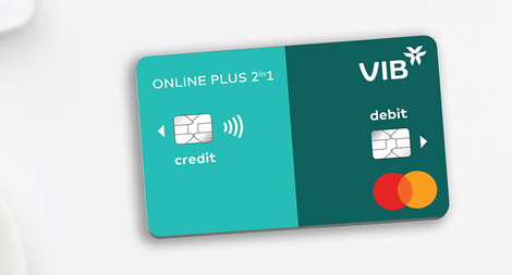 Dòng thẻ VIB Online Plus 2in1 tích hợp thẻ tín dụng và thẻ thanh toán