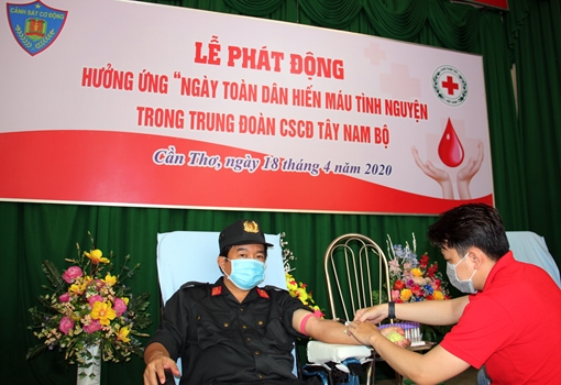 Trung đoàn CSCĐ Tây Nam Bộ phát động hiến máu tình nguyện năm 2020